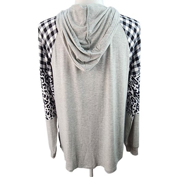 NWT CATO Hoodie Womens XS Gray Beaded Cross Faith Pullover Casual Religious NEW - Picture 3 of 15